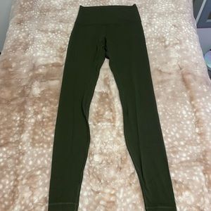 High Waisted Army Green LuLulemon Leggings